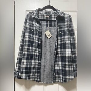 NWT Faherty Blue/ White Flannel T-Shirt